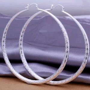 NEW 925 Sterling silver large hoops